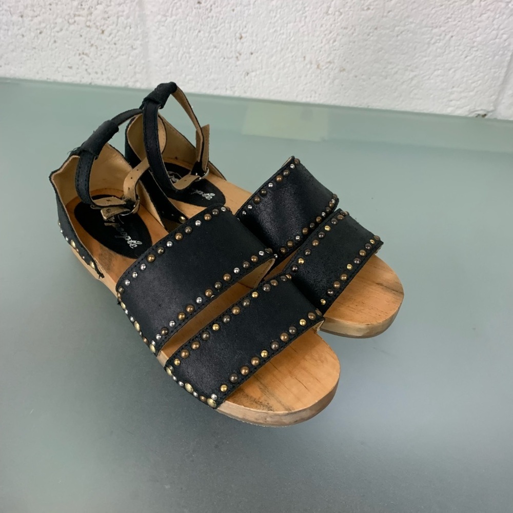 Free People North Shore Black Studded Clog Sandals